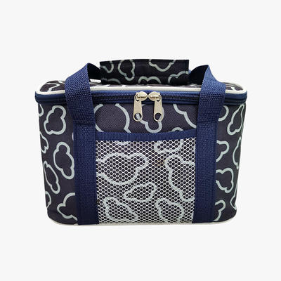 Outdoor travel picnic bag printed 600d polyester food insulation bag